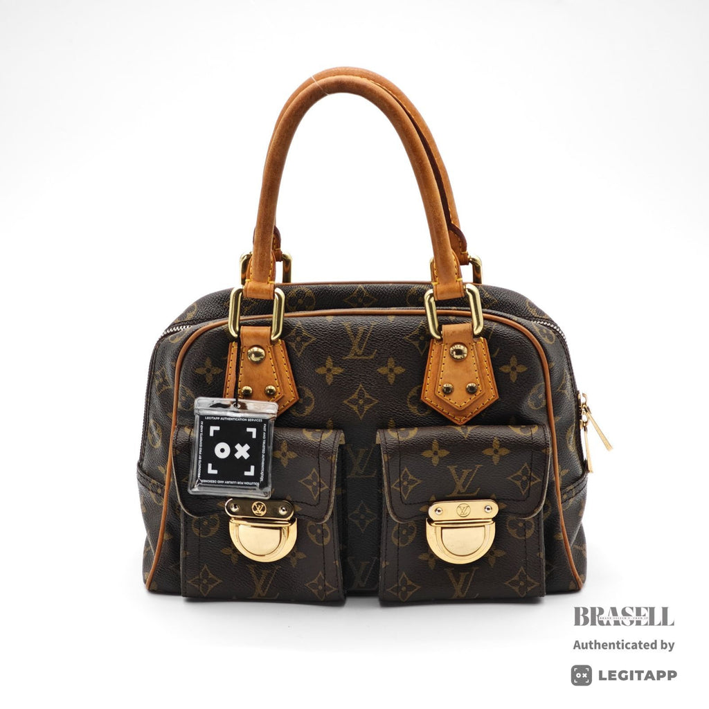 LOUIS VUITTON Monogram Manhattan PM Handbag Brown Unisex【ImportFeeFREE】