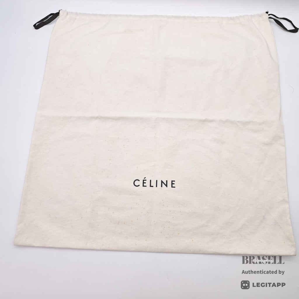 CELINE Paris Macadam Hand Bag Gray Navy Canvas Large Dust Bag 【ImportFeeFREE】