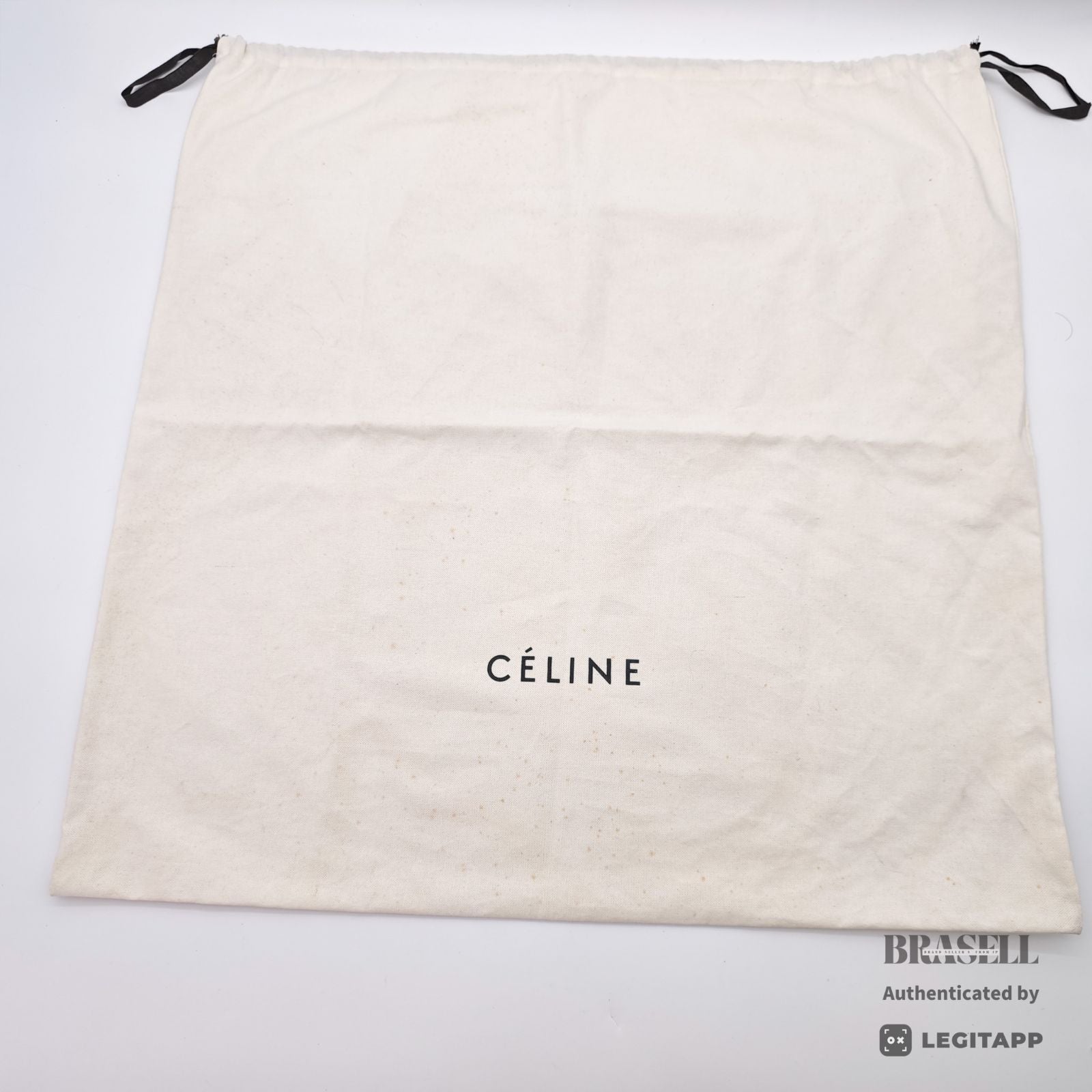 CELINE Paris Macadam Hand Bag Gray Navy Canvas Large Dust Bag 【ImportFeeFREE】