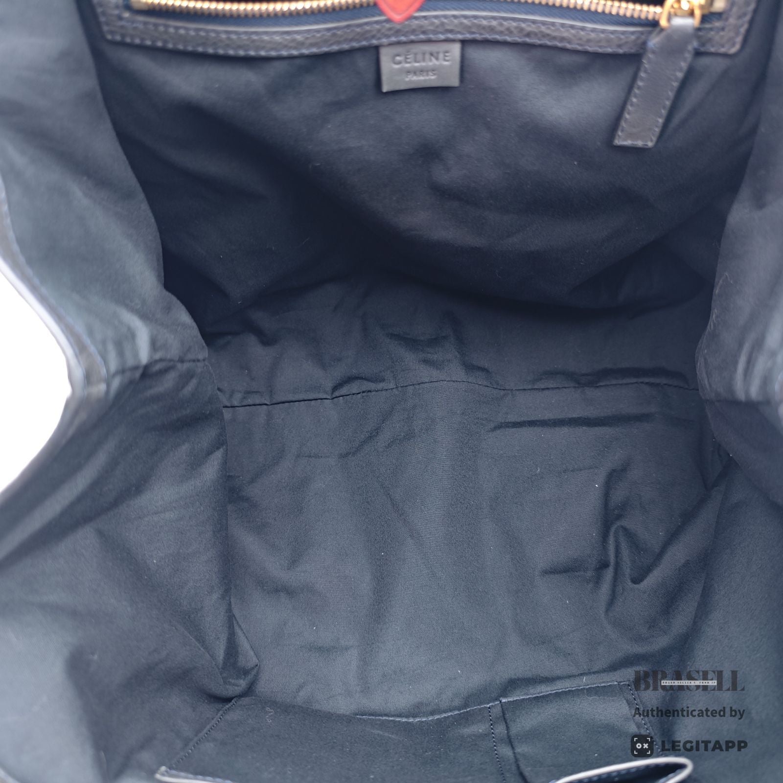 CELINE Paris Macadam Hand Bag Gray Navy Canvas Large Dust Bag 【ImportFeeFREE】