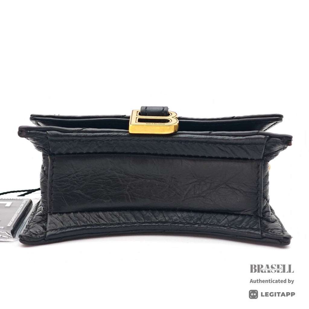BALENCIAGA Crushed Mini Chain Shoulder Bag Black Women's【ImportFeeFREE】