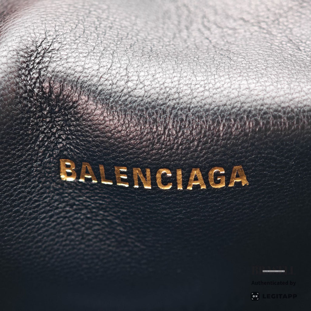 BALENCIAGA Crushed Mini Chain Shoulder Bag Black Women's【ImportFeeFREE】