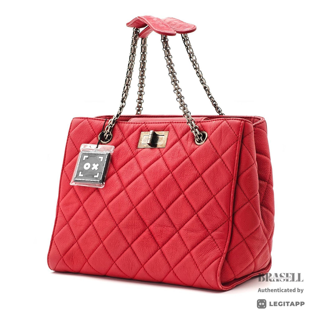 CHANEL 2.55 Chain Tote Bag Red Leather Bag Women's【ImportFeeFREE】