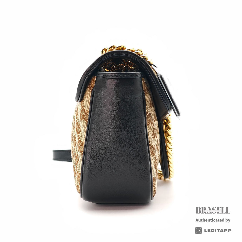 GUCCI GG Marmont 443497 Small Shoulder Bag Beige with Dust Bag【ImportFeeFREE】