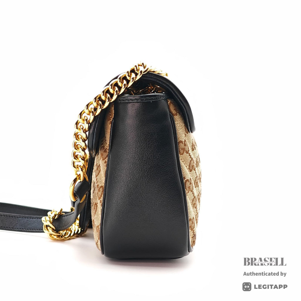 GUCCI GG Marmont 443497 Small Shoulder Bag Beige with Dust Bag【ImportFeeFREE】