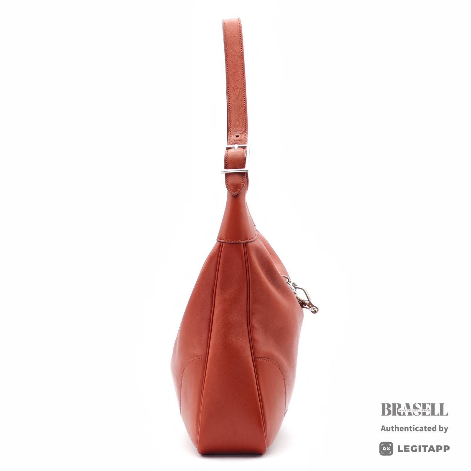 HERMES Trim 35 Shoulder Hand Bag Leather Red One Shoulder 【ImportFeeFREE】
