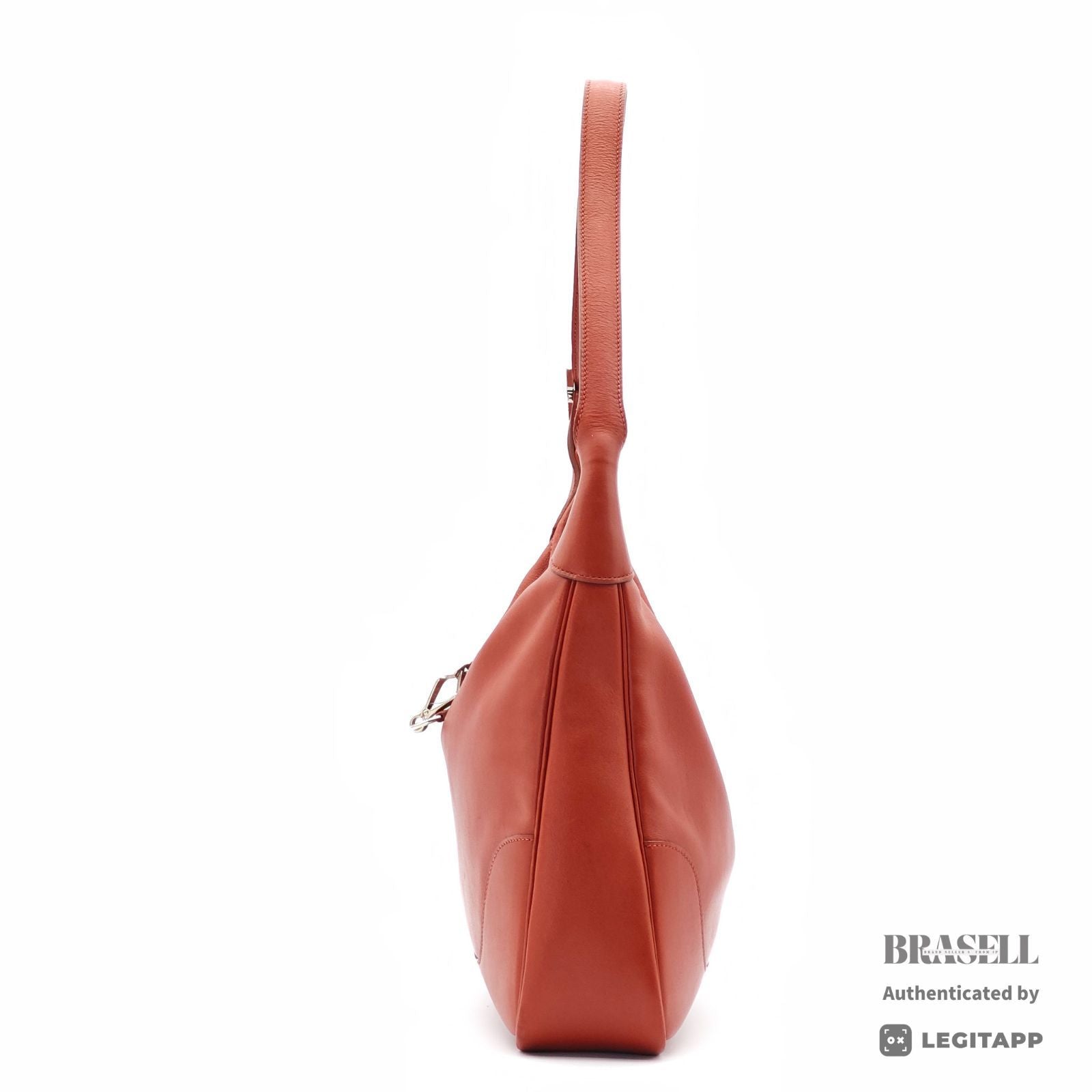HERMES Trim 35 Shoulder Hand Bag Leather Red One Shoulder 【ImportFeeFREE】