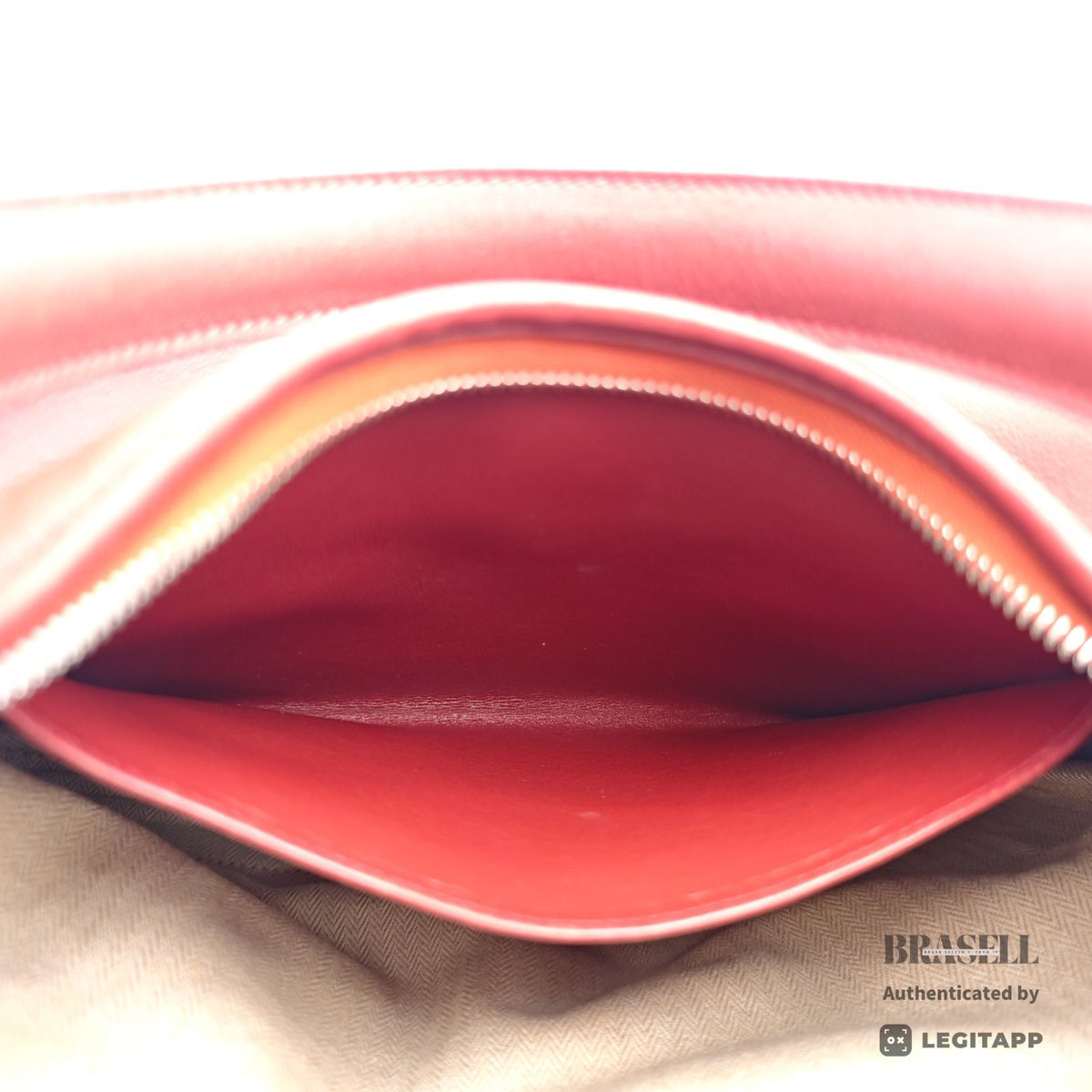 HERMES Trim 35 Shoulder Hand Bag Leather Red One Shoulder 【ImportFeeFREE】