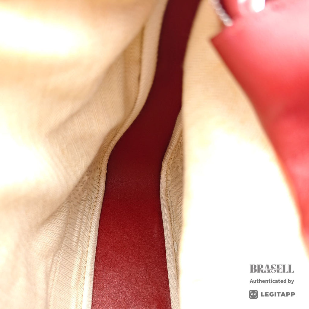 HERMES Trim 35 Shoulder Hand Bag Leather Red One Shoulder 【ImportFeeFREE】