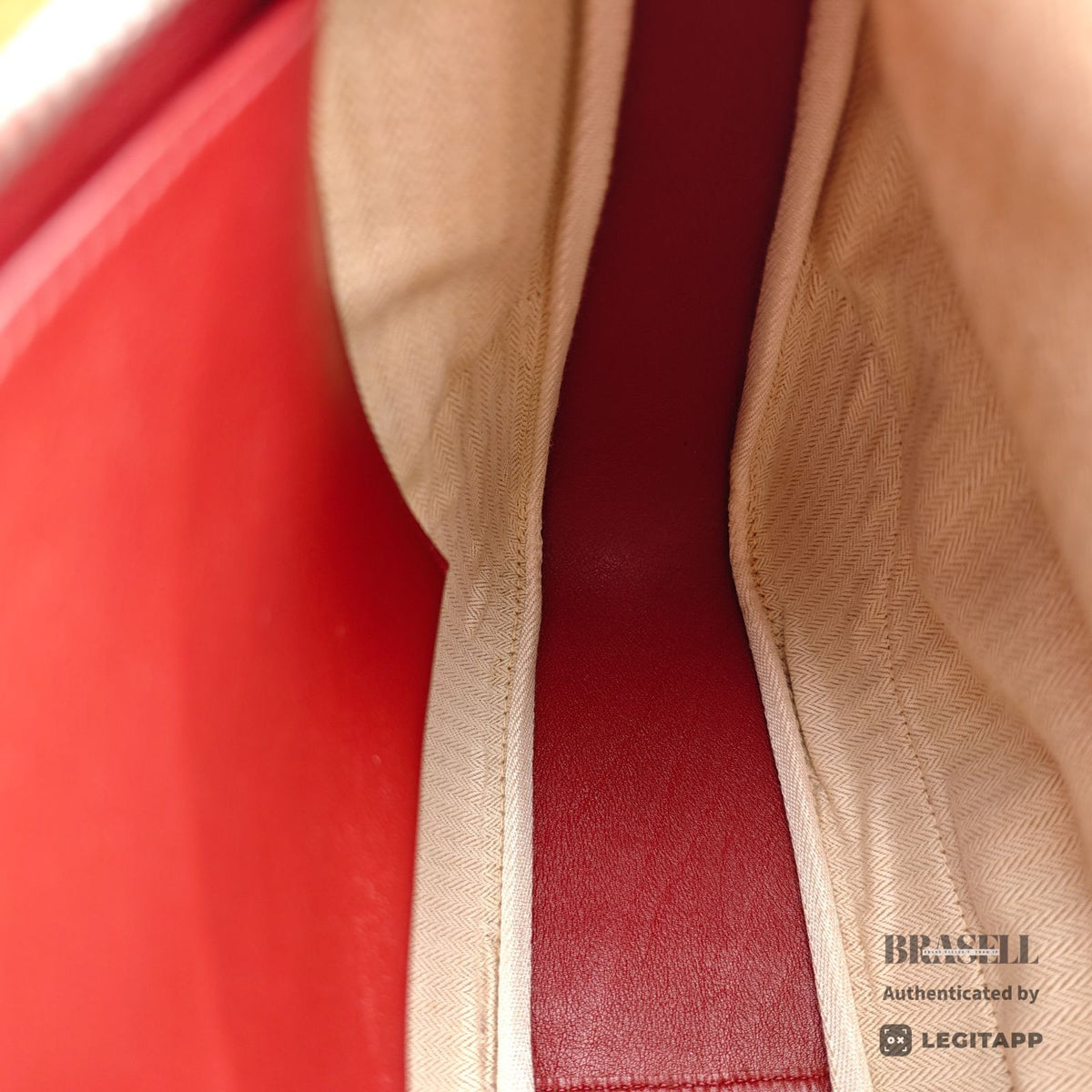 HERMES Trim 35 Shoulder Hand Bag Leather Red One Shoulder 【ImportFeeFREE】
