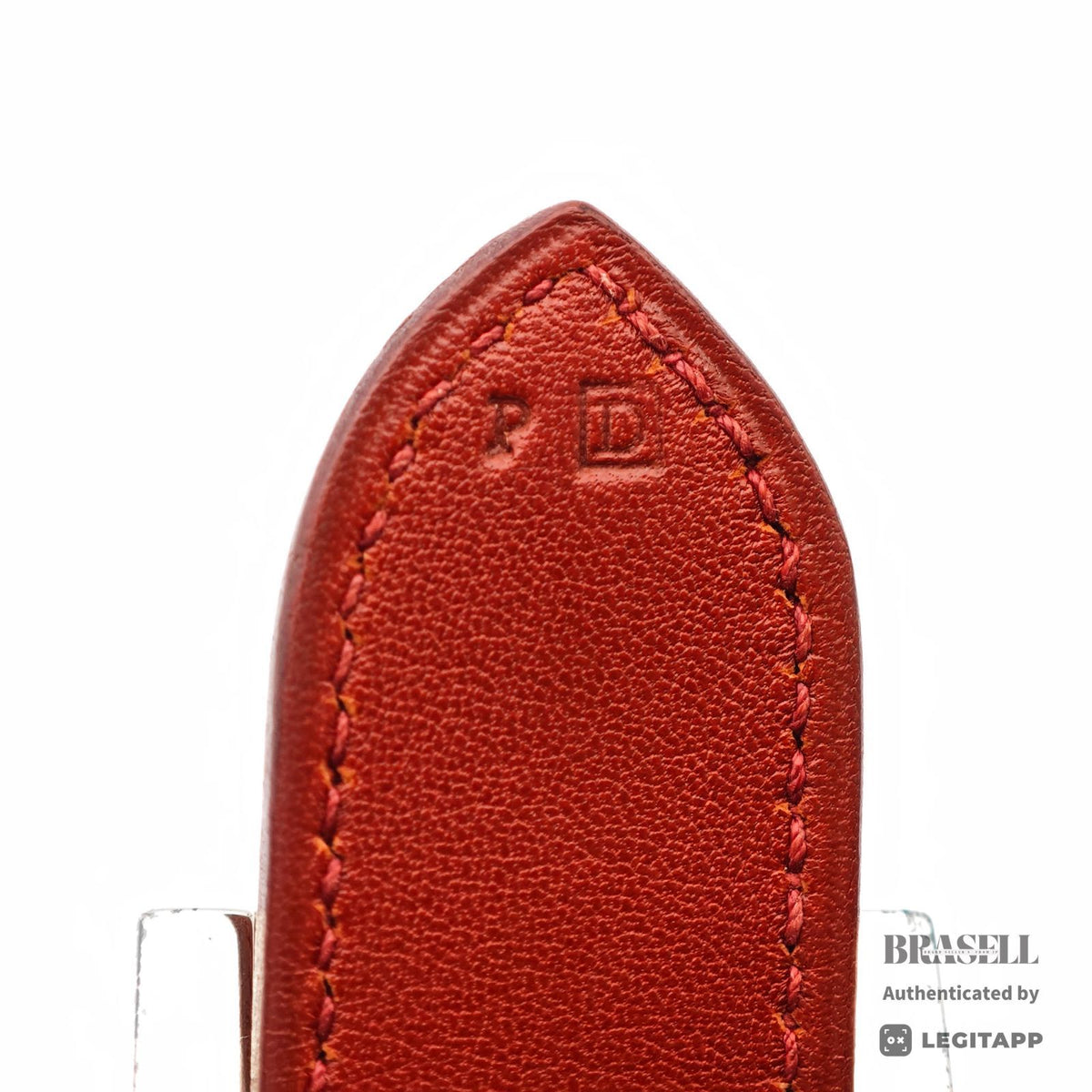 HERMES Trim 35 Shoulder Hand Bag Leather Red One Shoulder 【ImportFeeFREE】