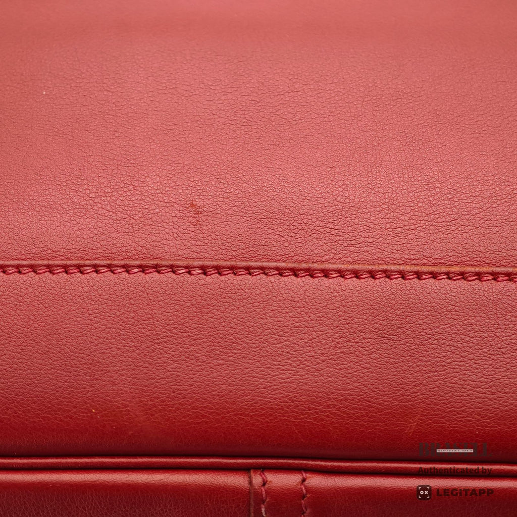HERMES Trim 35 Shoulder Hand Bag Leather Red One Shoulder 【ImportFeeFREE】