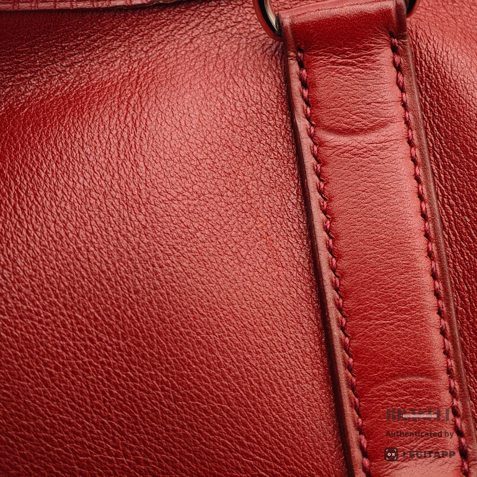 HERMES Trim 35 Shoulder Hand Bag Leather Red One Shoulder 【ImportFeeFREE】