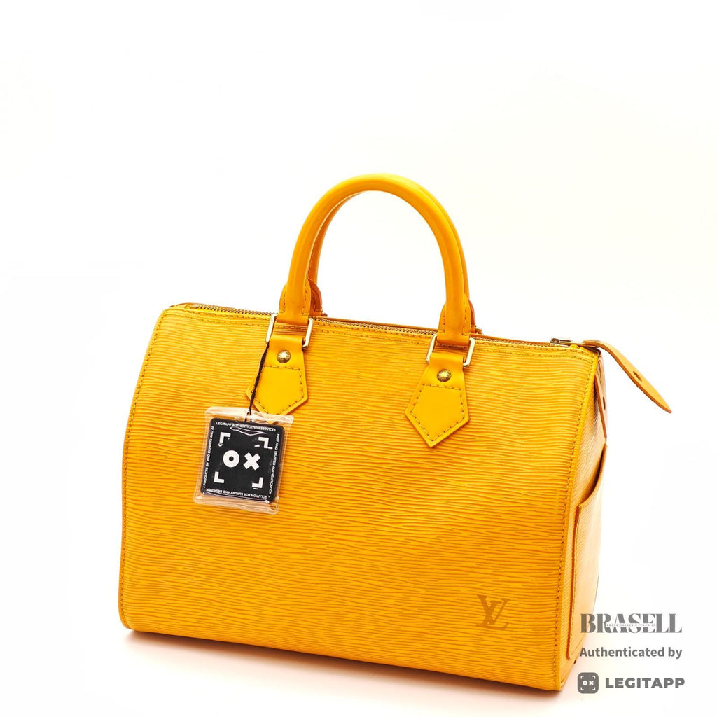 LOUIS VUITTON Epi Speedy 25 M43019 Hand Bag Tassili Yellow 【ImportFeeFREE】