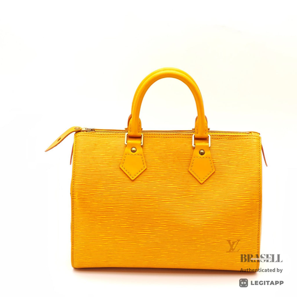 LOUIS VUITTON Epi Speedy 25 M43019 Hand Bag Tassili Yellow 【ImportFeeFREE】