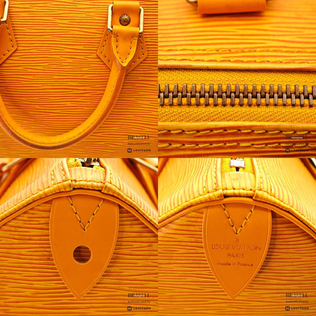 LOUIS VUITTON Epi Speedy 25 M43019 Hand Bag Tassili Yellow 【ImportFeeFREE】