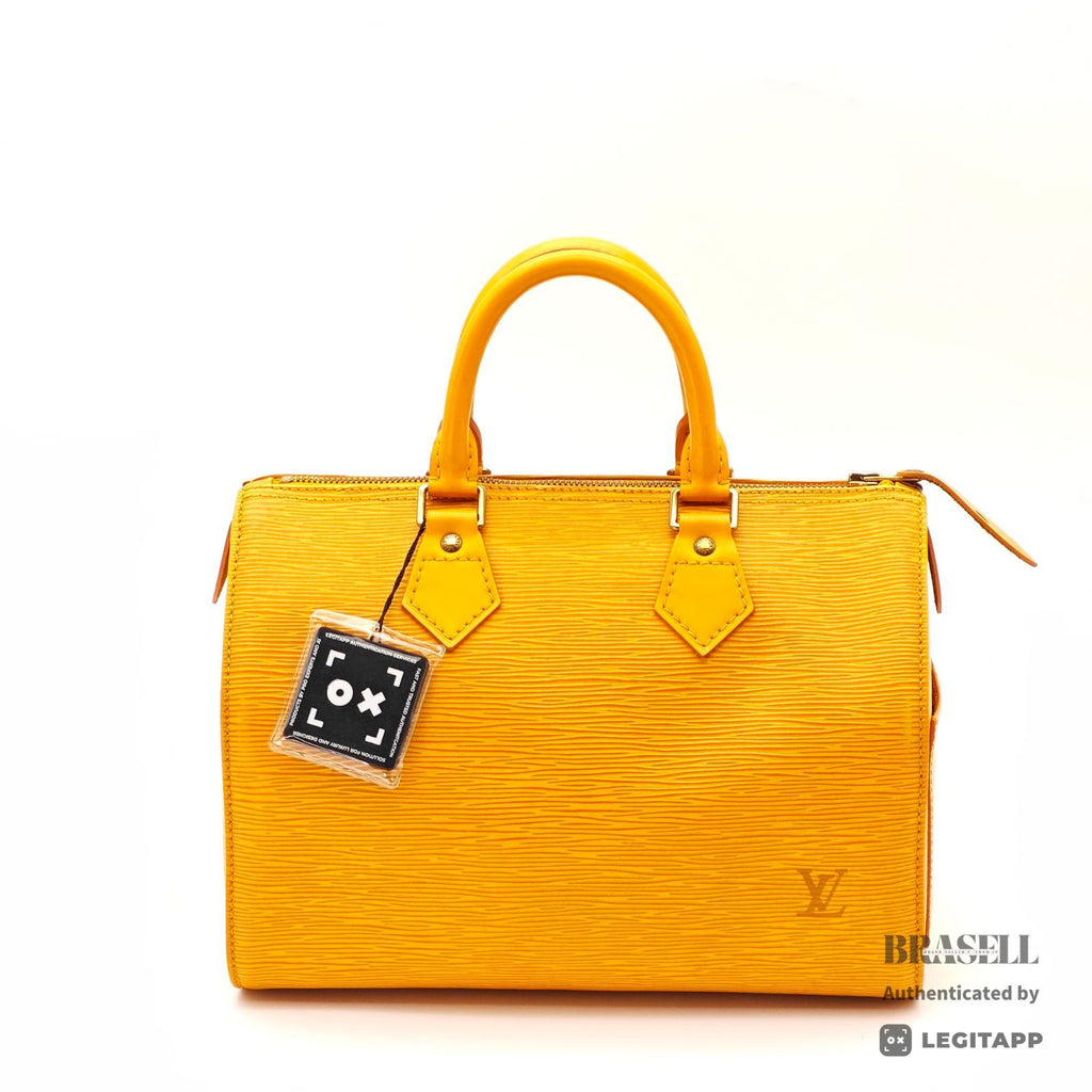 LOUIS VUITTON Epi Speedy 25 M43019 Hand Bag Tassili Yellow 【ImportFeeFREE】
