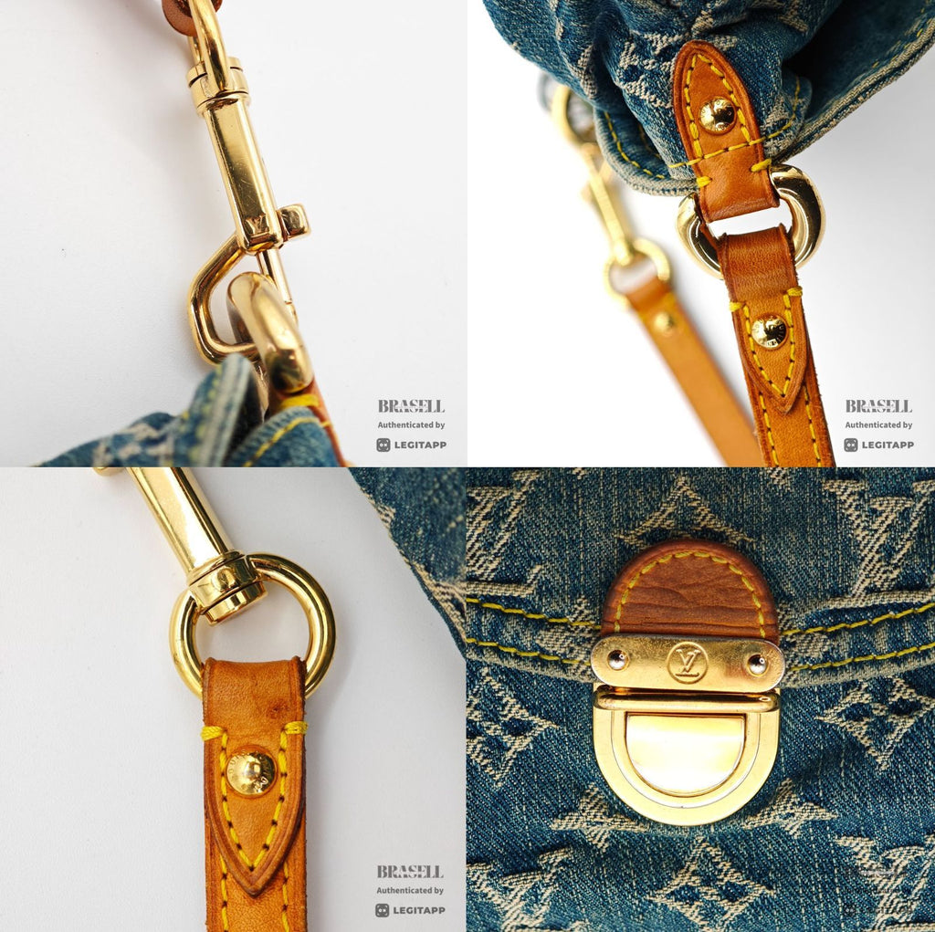 LOUIS VUITTON Mini Pleaty M95050 Blue Monogram Denim Hand Bag 【ImportFeeFREE】