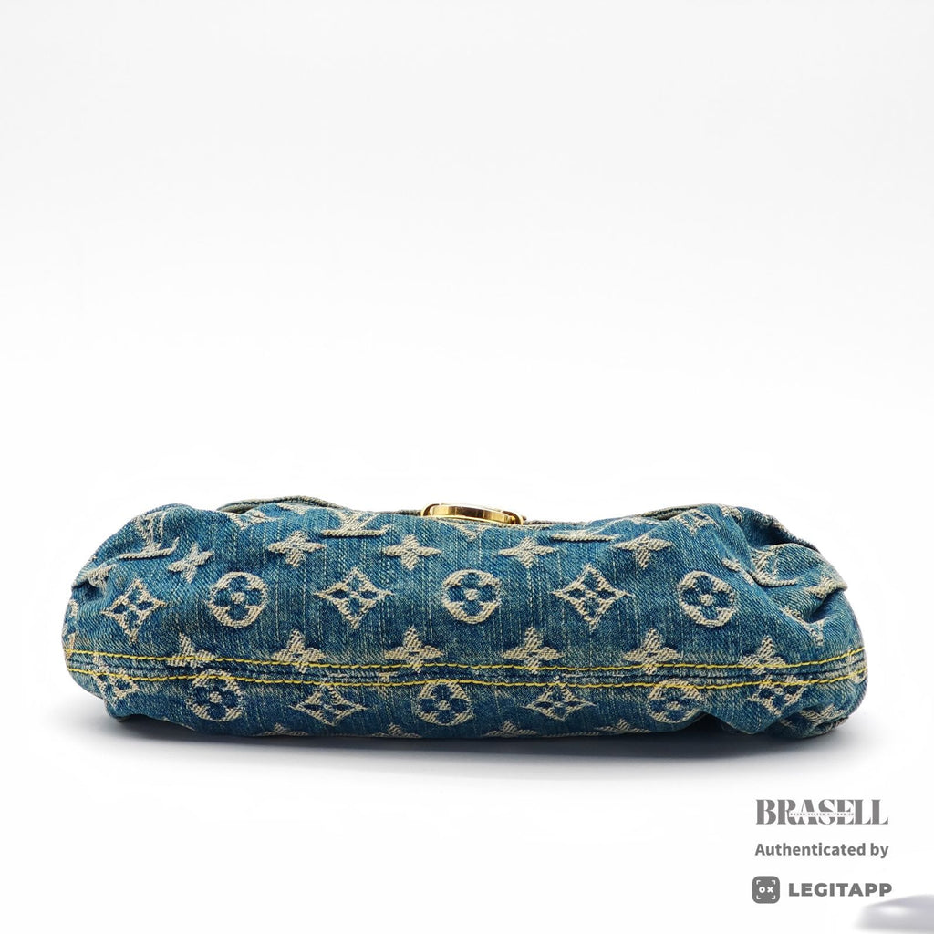 LOUIS VUITTON Mini Pleaty M95050 Blue Monogram Denim Hand Bag 【ImportFeeFREE】