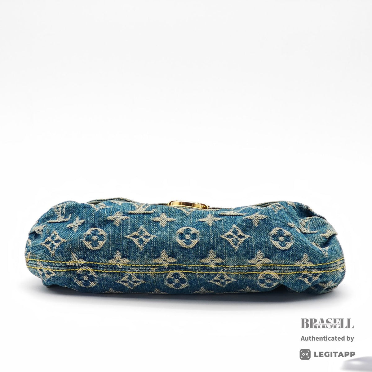LOUIS VUITTON Mini Pleaty M95050 Blue Monogram Denim Hand Bag 【ImportFeeFREE】