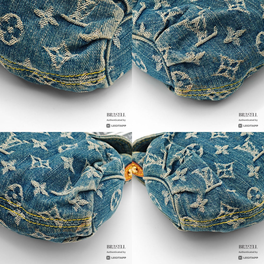LOUIS VUITTON Mini Pleaty M95050 Blue Monogram Denim Hand Bag 【ImportFeeFREE】