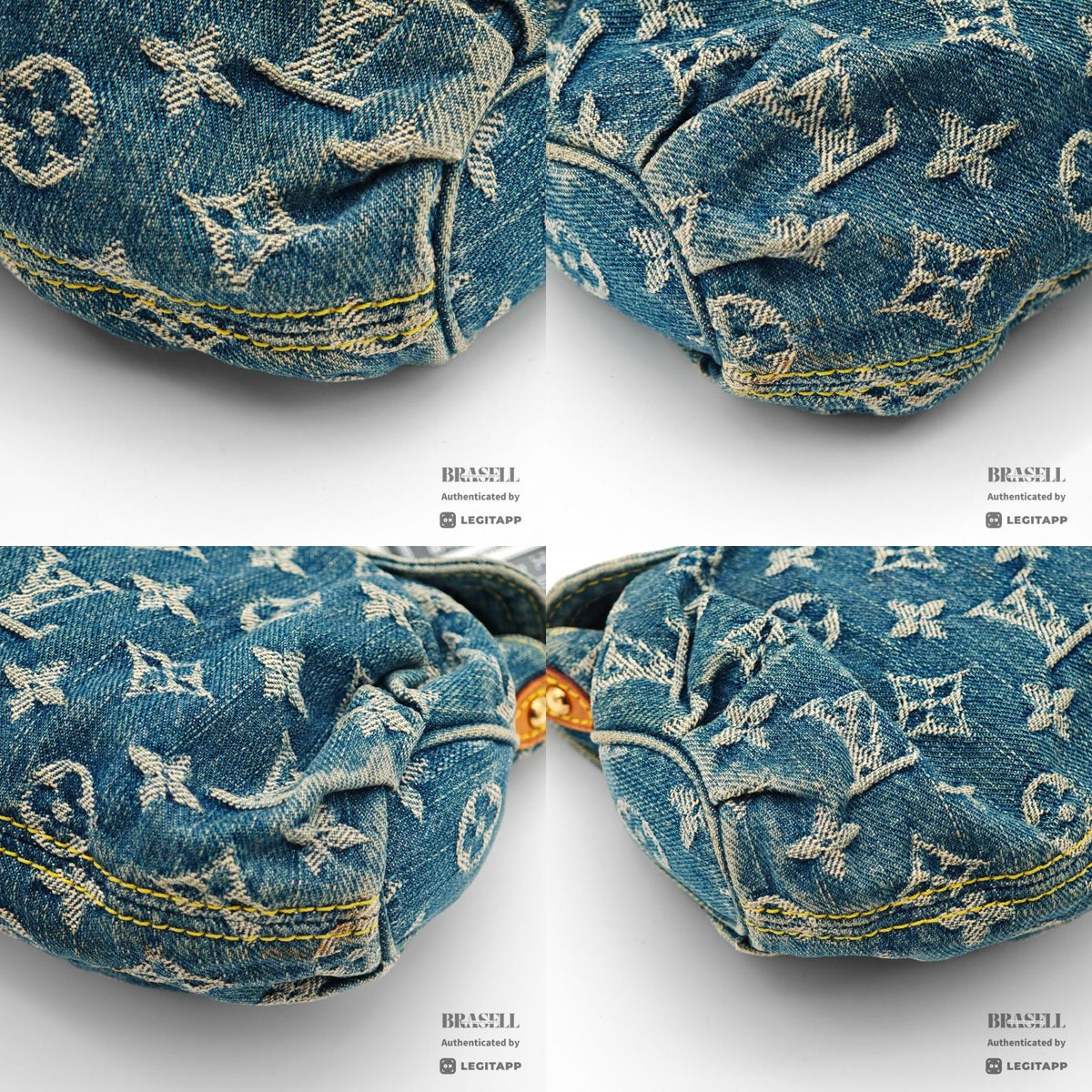 LOUIS VUITTON Mini Pleaty M95050 Blue Monogram Denim Hand Bag 【ImportFeeFREE】