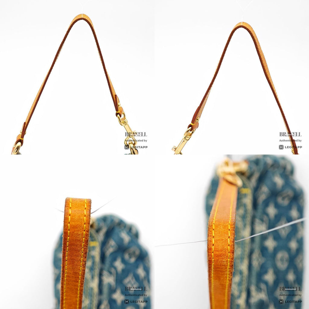 LOUIS VUITTON Mini Pleaty M95050 Blue Monogram Denim Hand Bag 【ImportFeeFREE】
