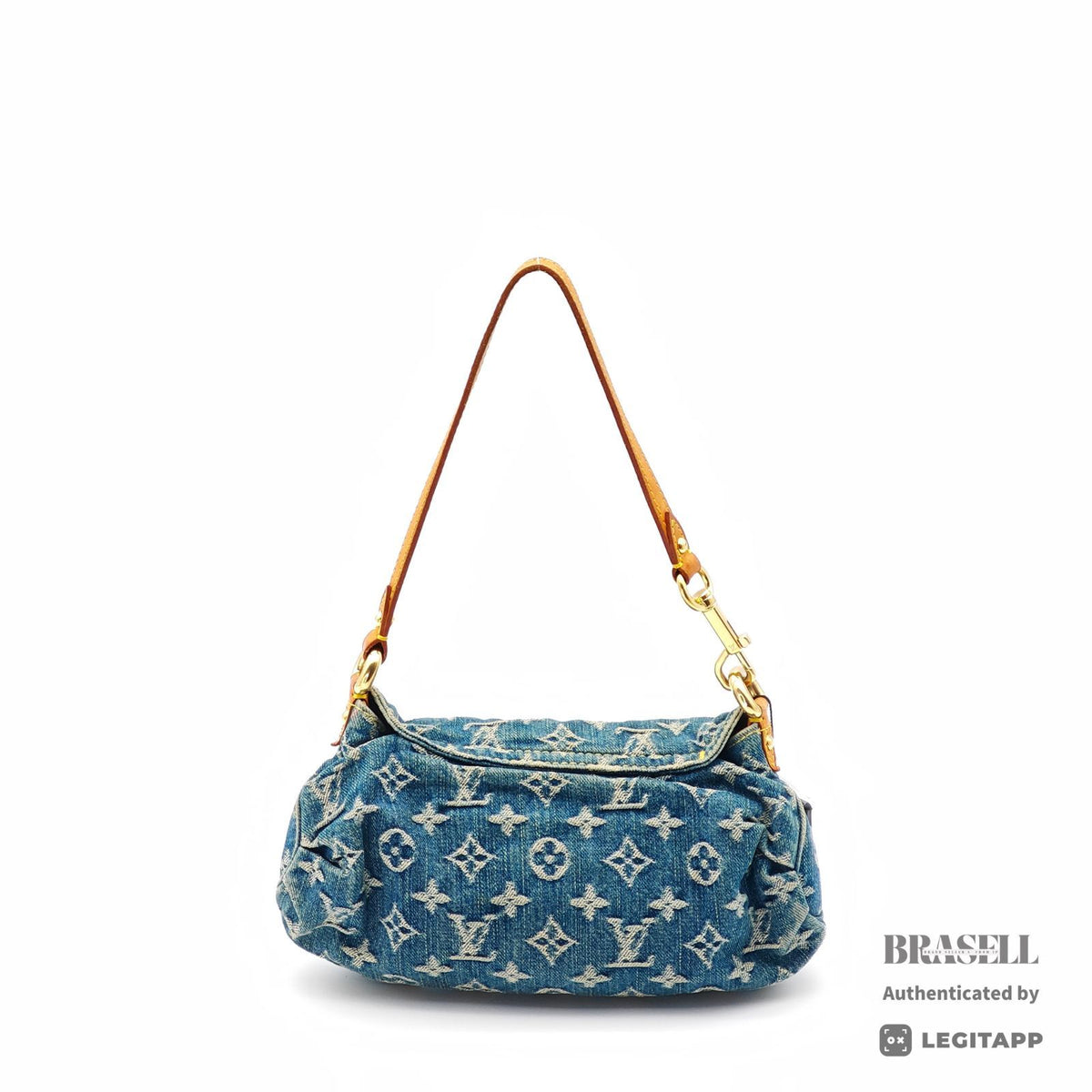 LOUIS VUITTON Mini Pleaty M95050 Blue Monogram Denim Hand Bag 【ImportFeeFREE】