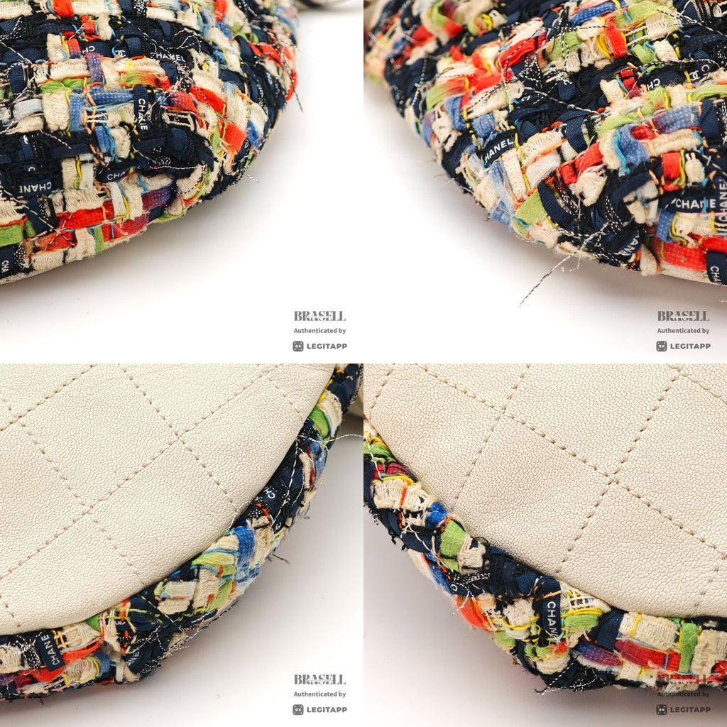 CHANEL Tweed Waist Bag White Women's Shoulder Bag Shoulder【ImportFeeFREE】