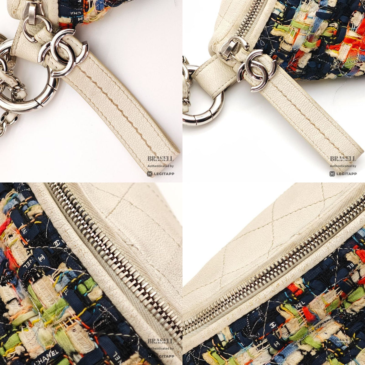 CHANEL Tweed Waist Bag White Women's Shoulder Bag Shoulder【ImportFeeFREE】