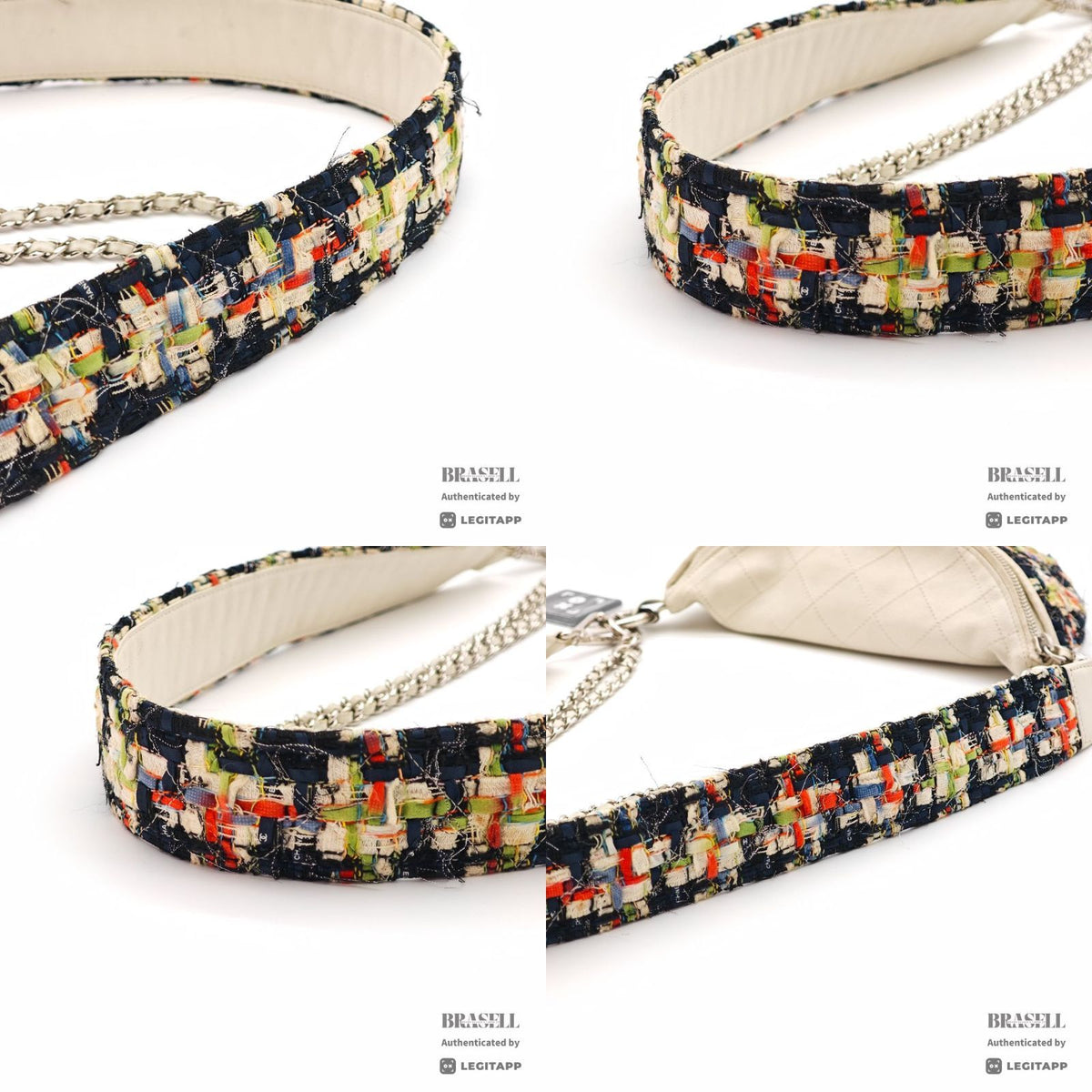 CHANEL Tweed Waist Bag White Women's Shoulder Bag Shoulder【ImportFeeFREE】