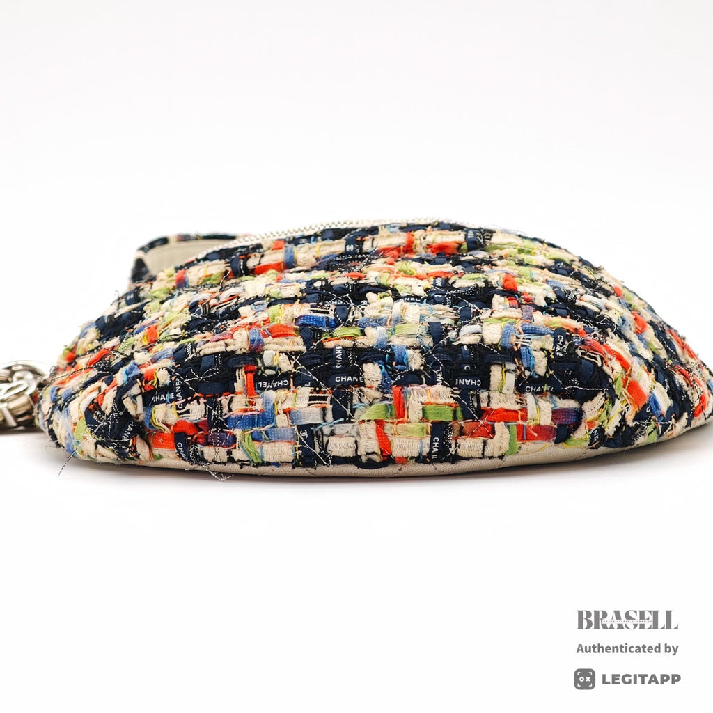 CHANEL Tweed Waist Bag White Women's Shoulder Bag Shoulder【ImportFeeFREE】