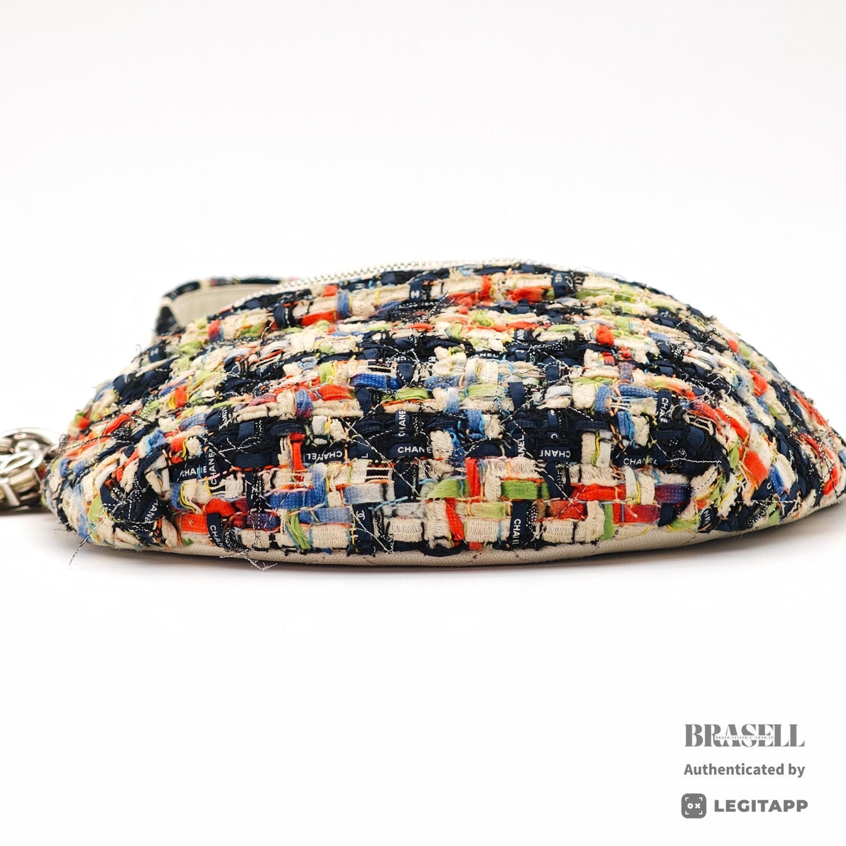 CHANEL Tweed Waist Bag White Women's Shoulder Bag Shoulder【ImportFeeFREE】