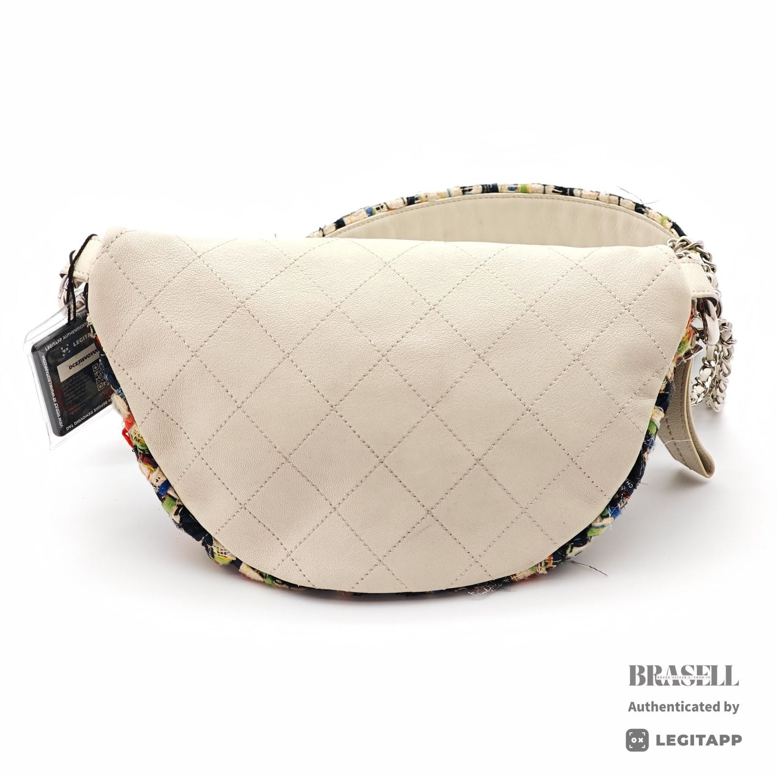 CHANEL Tweed Waist Bag White Women's Shoulder Bag Shoulder【ImportFeeFREE】