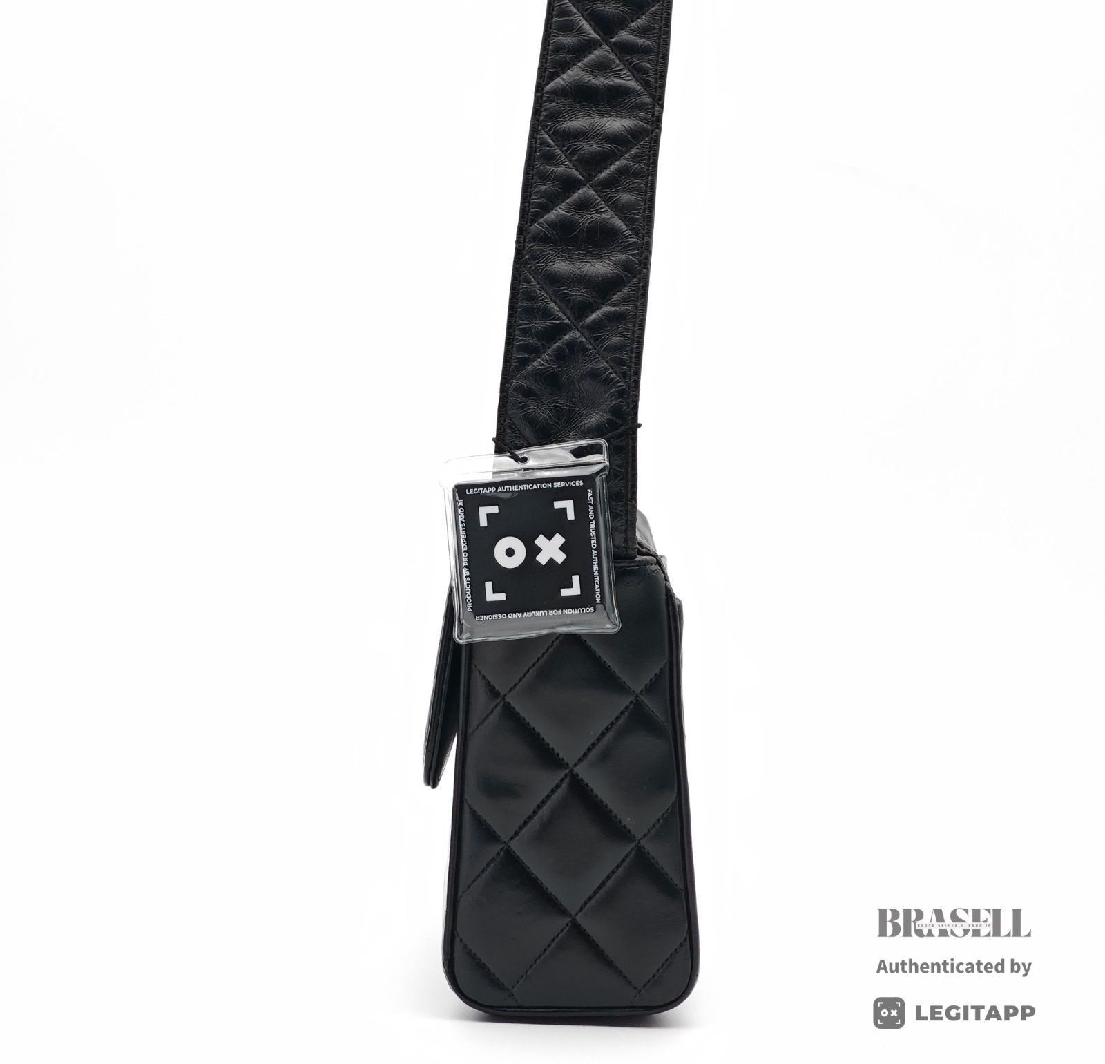 CHANEL Lambskin Coco Mark Shoulder Bag Black.Women's 【ImportFeeFREE】