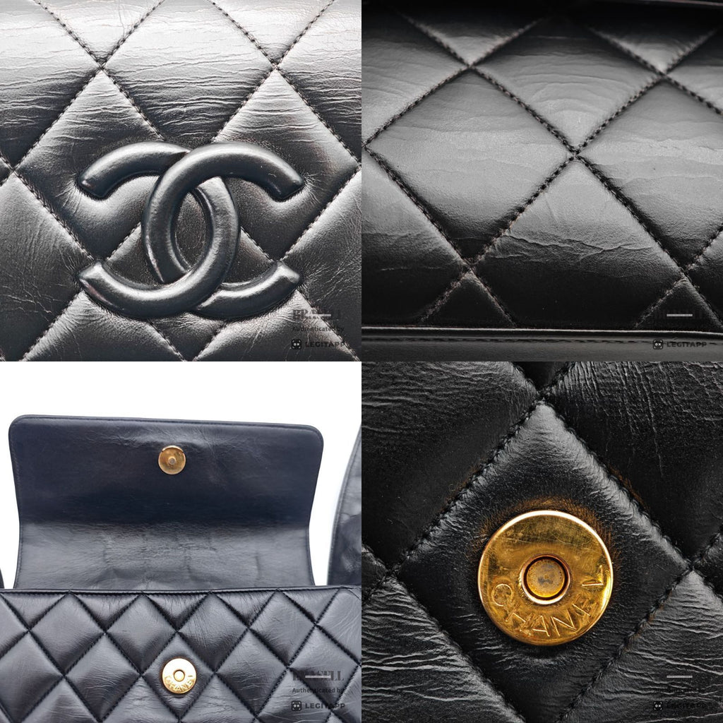 CHANEL Lambskin Coco Mark Shoulder Bag Black.Women's 【ImportFeeFREE】