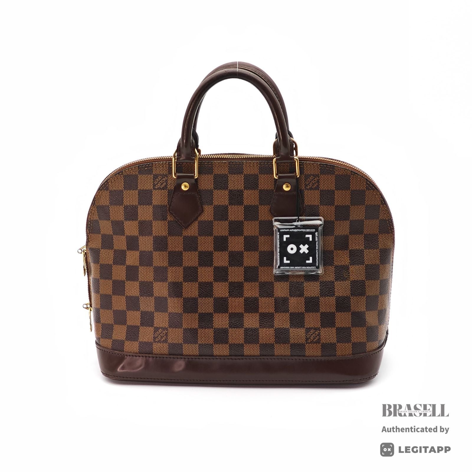 LOUIS VUITTON Damier Ebene Alma PM N51131 Handbag Brown Unisex【ImportFeeFREE】