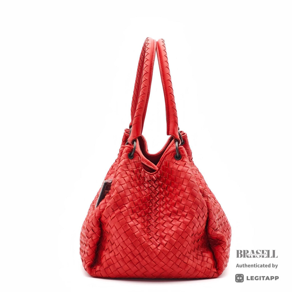 BOTTEGA VENETA Intrecciato Handbag Red Women's【ImportFeeFREE】