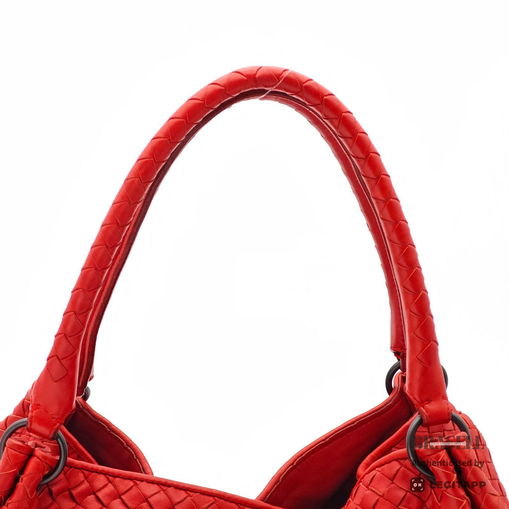 BOTTEGA VENETA Intrecciato Handbag Red Women's【ImportFeeFREE】