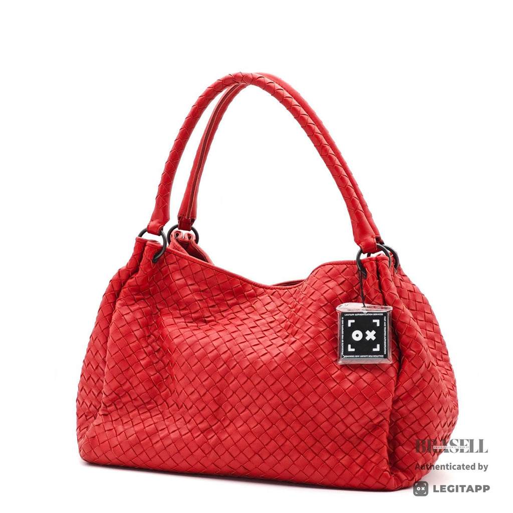 BOTTEGA VENETA Intrecciato Handbag Red Women's【ImportFeeFREE】