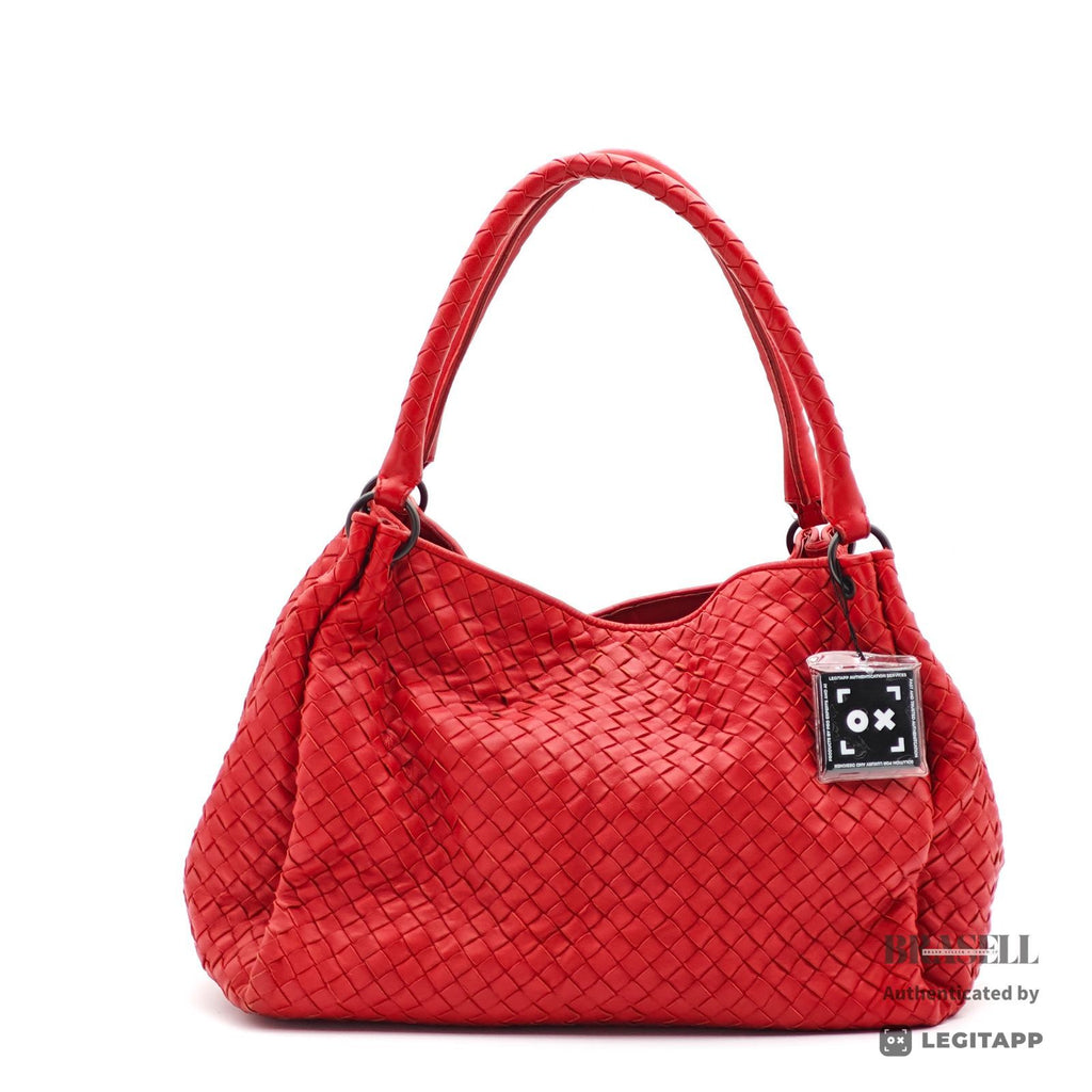 BOTTEGA VENETA Intrecciato Handbag Red Women's【ImportFeeFREE】