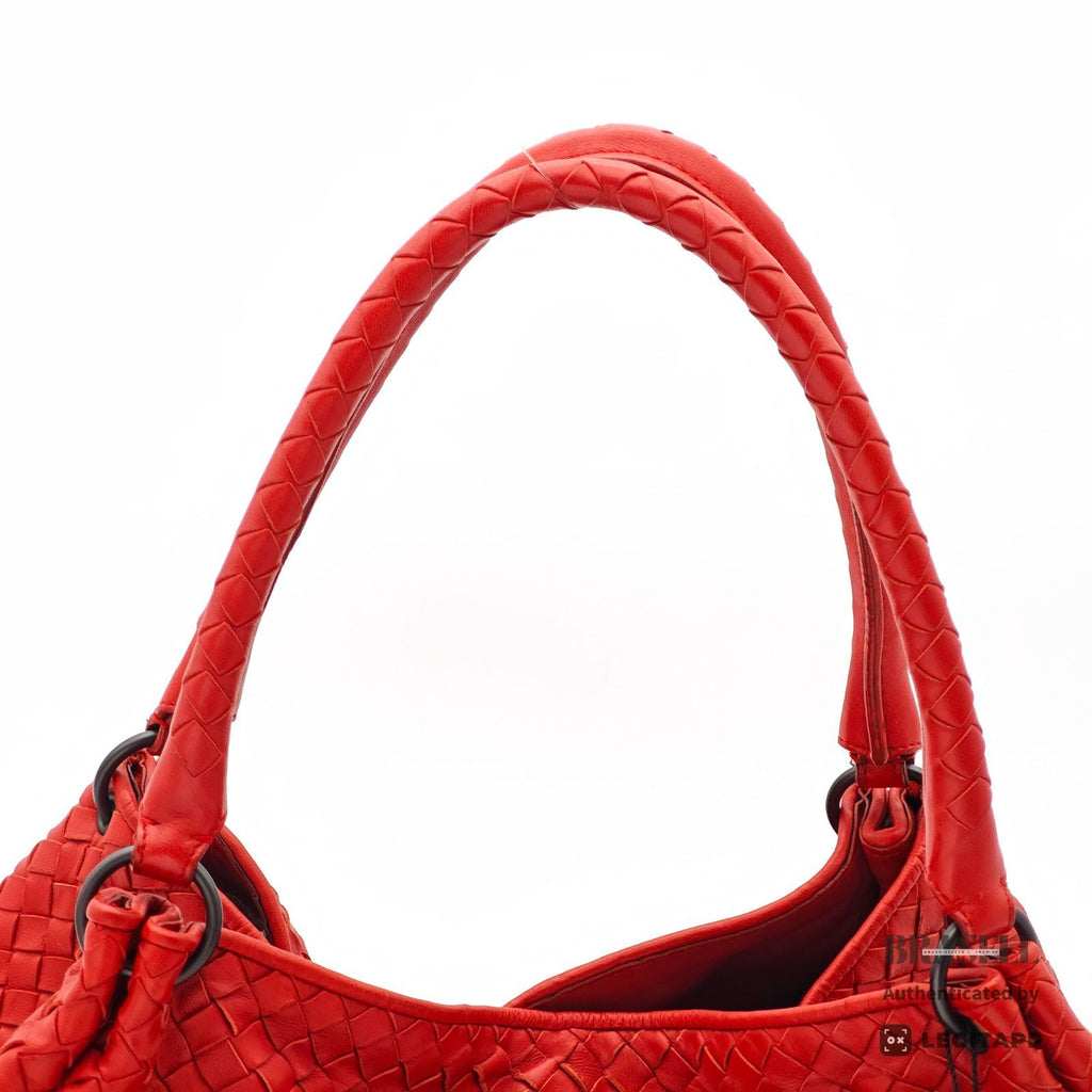 BOTTEGA VENETA Intrecciato Handbag Red Women's【ImportFeeFREE】