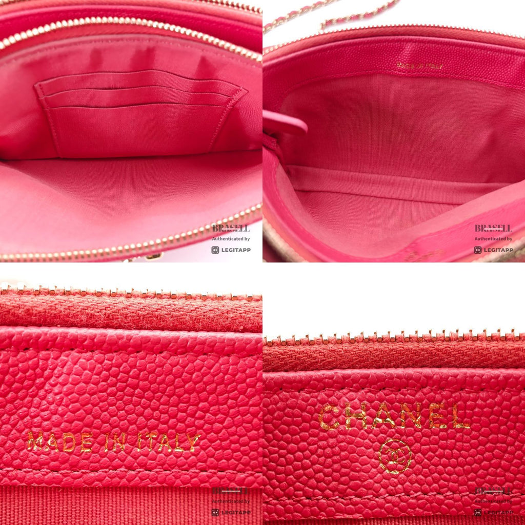CHANEL Chain Wallet Shoulder Bag Pink Women's with Box Dust Bag【ImportFeeFREE】