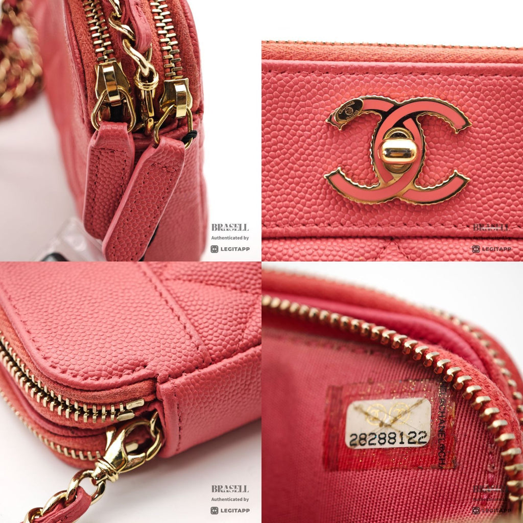 CHANEL Chain Wallet Shoulder Bag Pink Women's with Box Dust Bag【ImportFeeFREE】