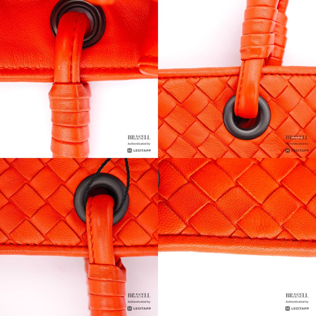 BOTTEGA VENETA Intrecciato Woven Handbag Orange Women's【ImportFeeFREE】
