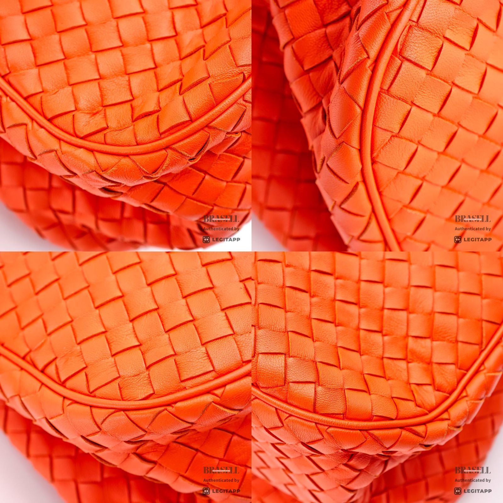 BOTTEGA VENETA Intrecciato Woven Handbag Orange Women's【ImportFeeFREE】