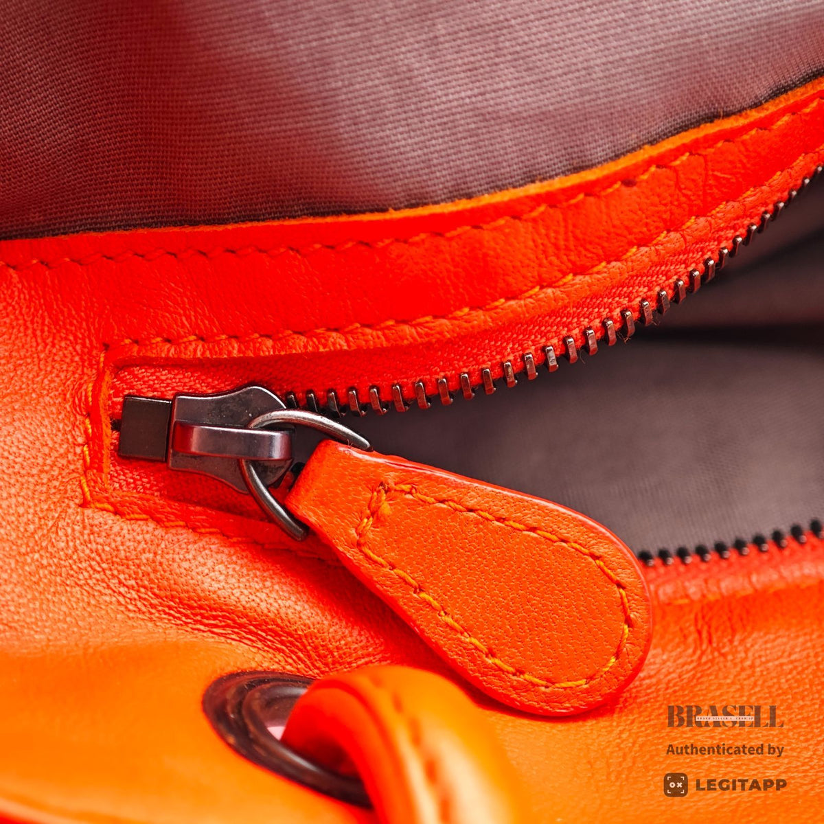 BOTTEGA VENETA Intrecciato Woven Handbag Orange Women's【ImportFeeFREE】