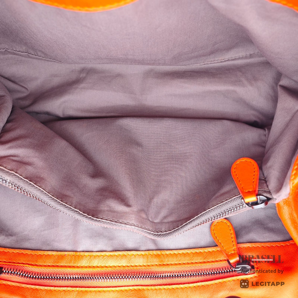 BOTTEGA VENETA Intrecciato Woven Handbag Orange Women's【ImportFeeFREE】