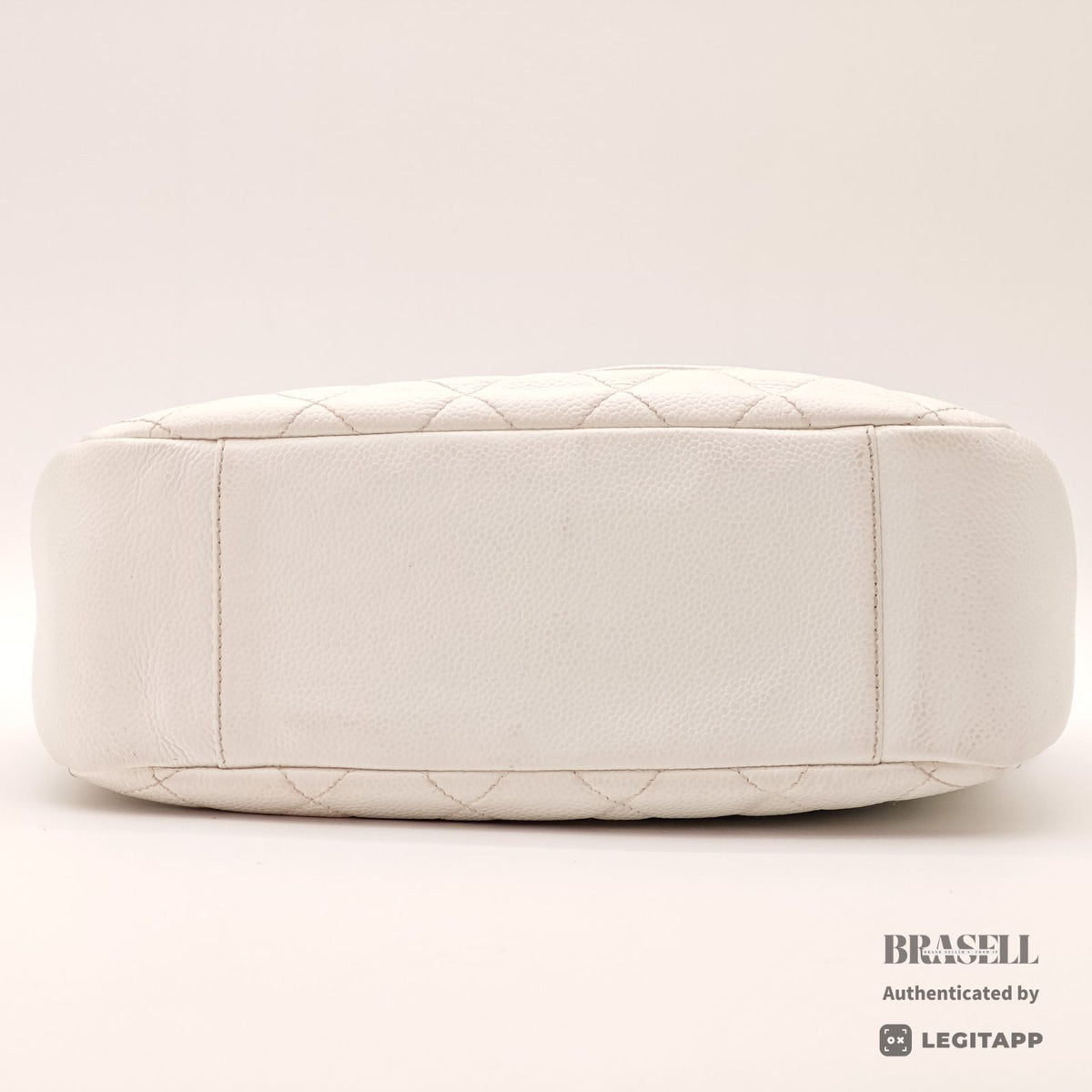 CHANEL Caviar Skin Shoulder Tote Bag White Women's【ImportFeeFREE】