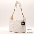 CHANEL Caviar Skin Shoulder Tote Bag White Women's【ImportFeeFREE】